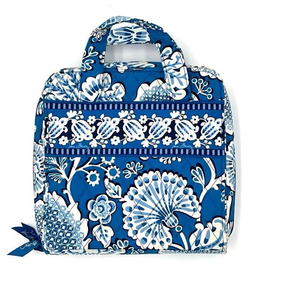 Vera Bradley Hanging Travel Tech Organizer Case Toiletry Makeup Bag Blue Lagoon - Picture 3 of 8